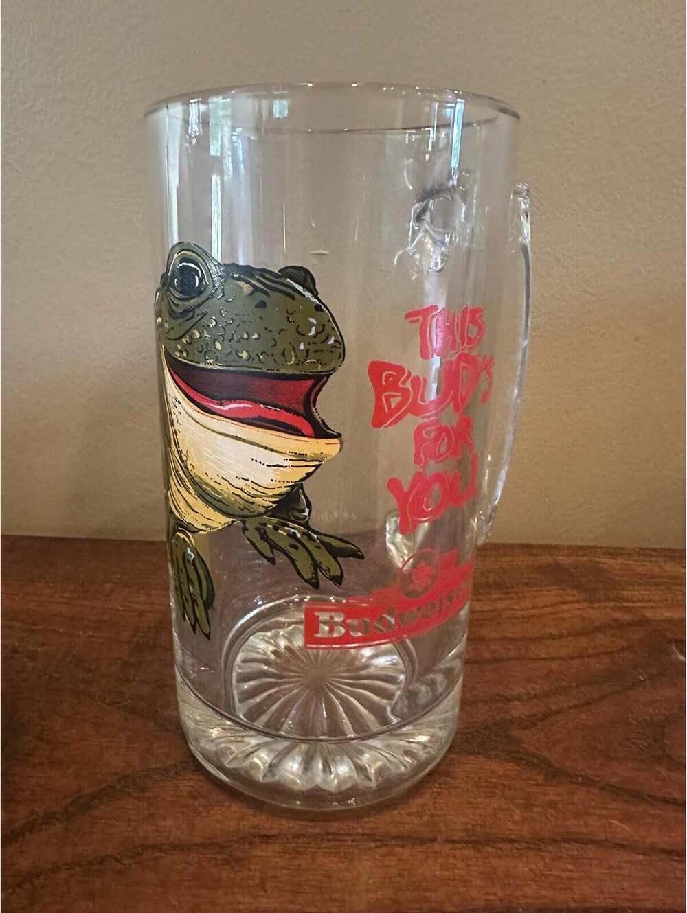 1996 Budweiser Frog This Bud's For You Glass Mug